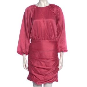 Veronica Beard long sleeve silk dress ruched cocktail mini wedding guest sz 4